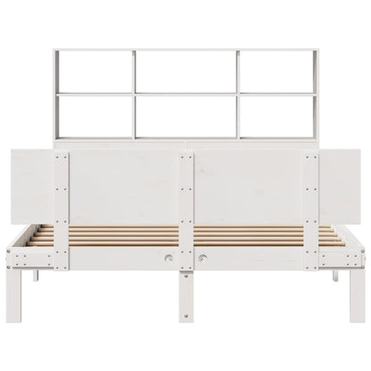vidaXL Bookcase Bed without Mattress White 160x200cm Solid Wood Pine