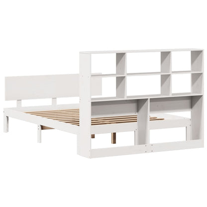 vidaXL Bookcase Bed without Mattress White 160x200cm Solid Wood Pine