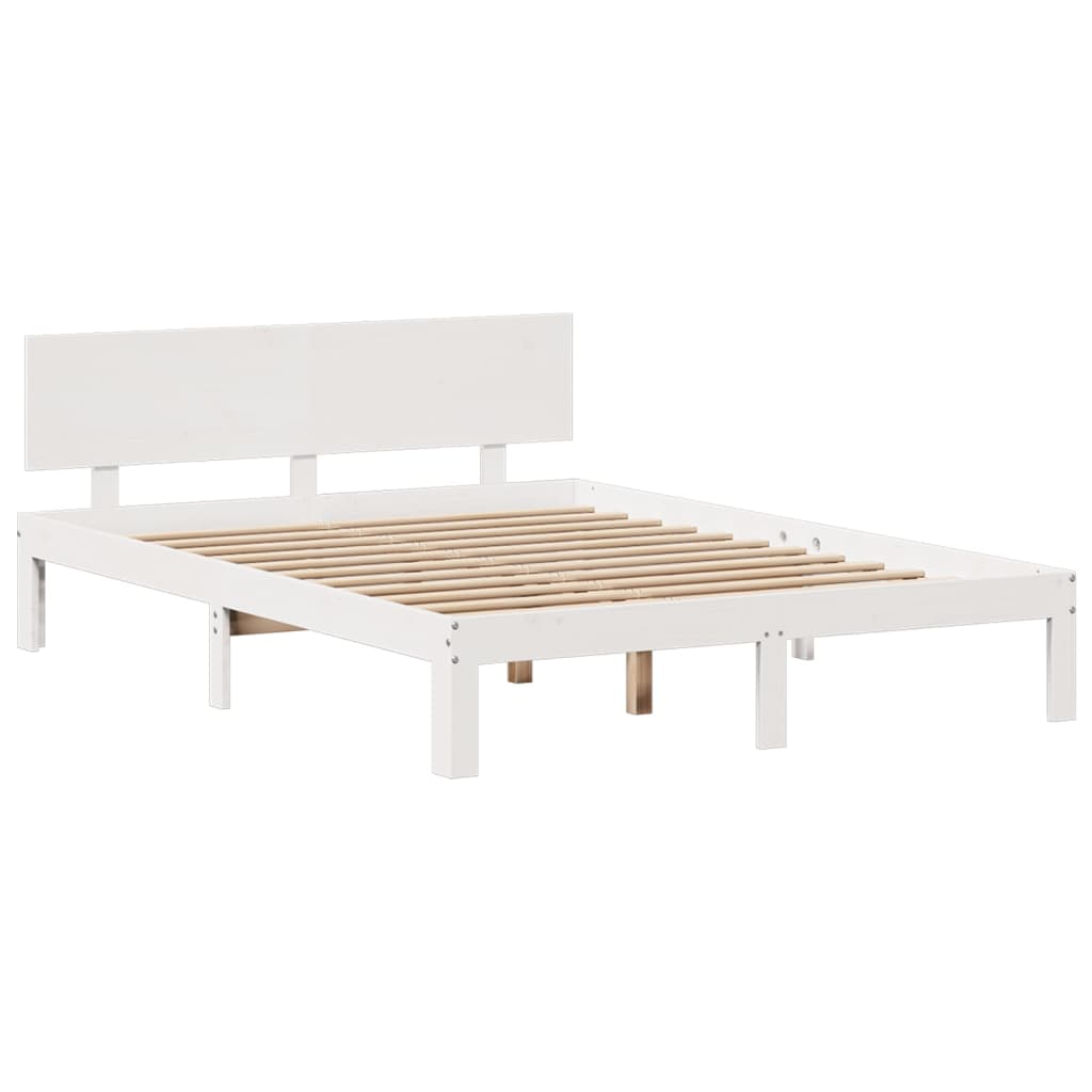 vidaXL Bookcase Bed without Mattress White 160x200cm Solid Wood Pine