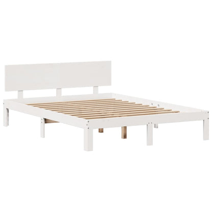 vidaXL Bookcase Bed without Mattress White 160x200cm Solid Wood Pine