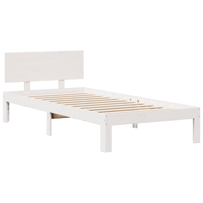 vidaXL Bookcase Bed without Mattress White 75x190cm Solid Wood Pine
