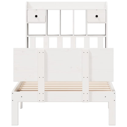 vidaXL Bookcase Bed without Mattress White 90x190cm Solid Wood Pine
