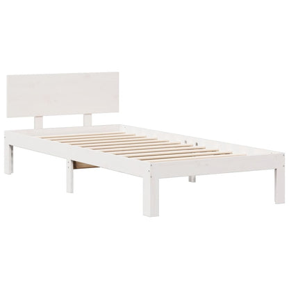 vidaXL Bookcase Bed without Mattress White 90x190cm Solid Wood Pine