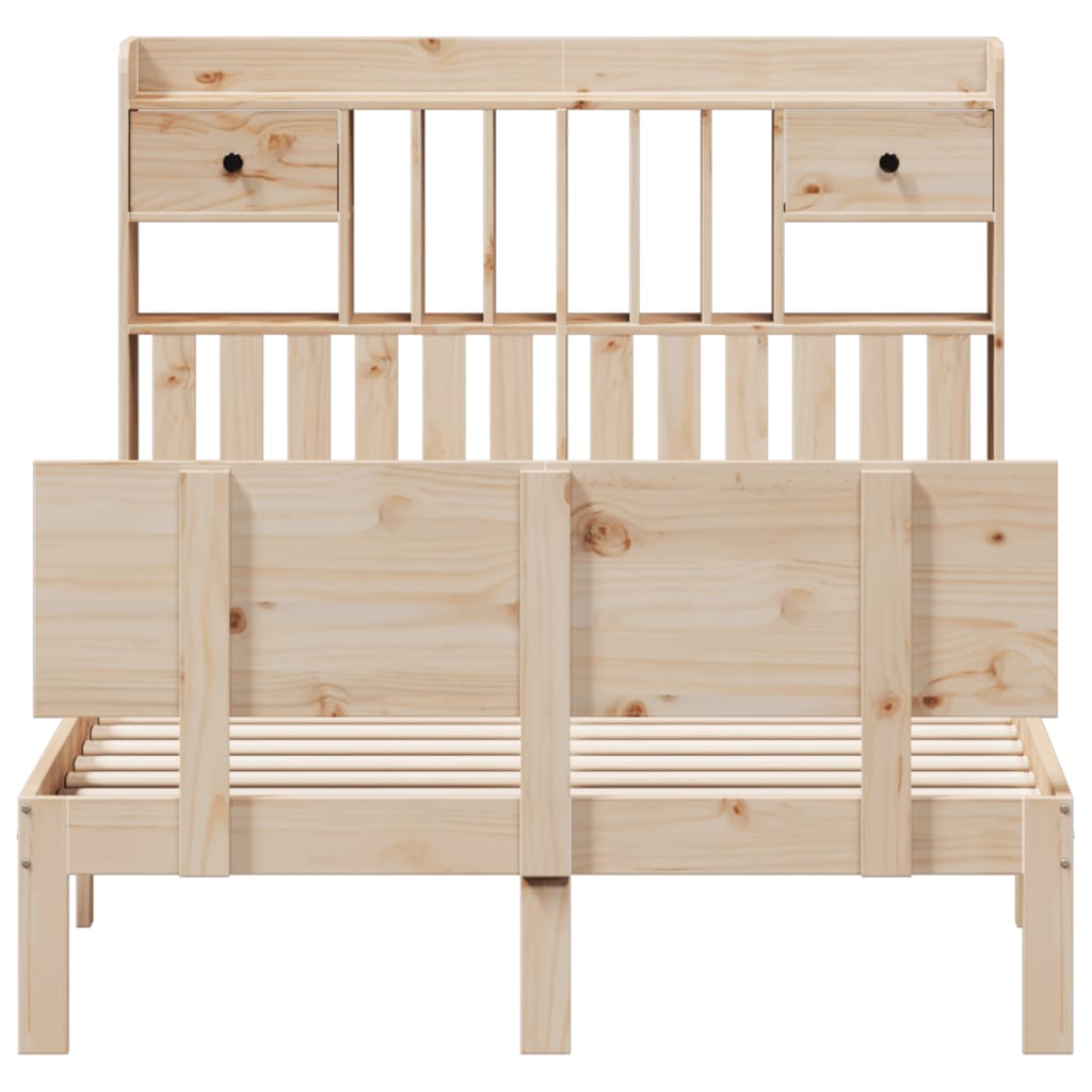 vidaXL Bookcase Bed without Mattress 135x190 cm Double Solid Wood Pine