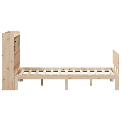 vidaXL Bookcase Bed without Mattress 135x190 cm Double Solid Wood Pine
