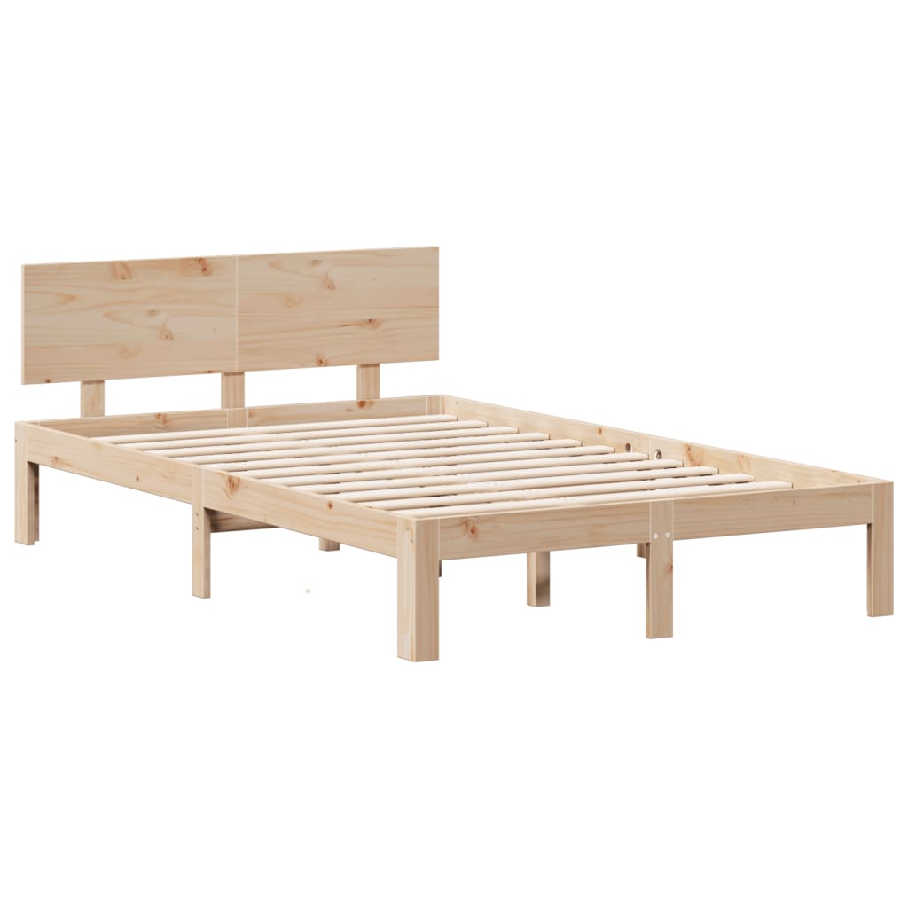 vidaXL Bookcase Bed without Mattress 135x190 cm Double Solid Wood Pine