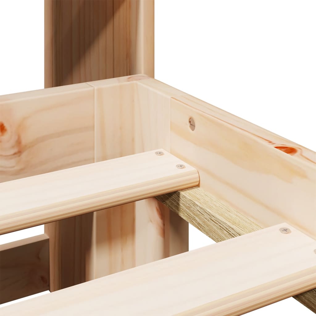 vidaXL Bookcase Bed without Mattress 135x190 cm Double Solid Wood Pine