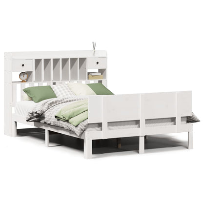 vidaXL Bookcase Bed without Mattress White 140x190cm Solid Wood Pine
