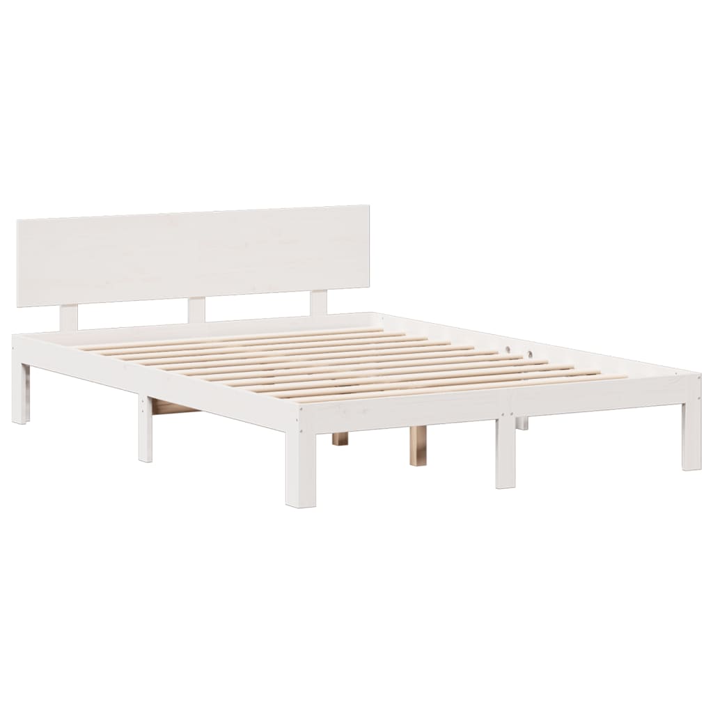 vidaXL Bookcase Bed without Mattress White 140x190cm Solid Wood Pine