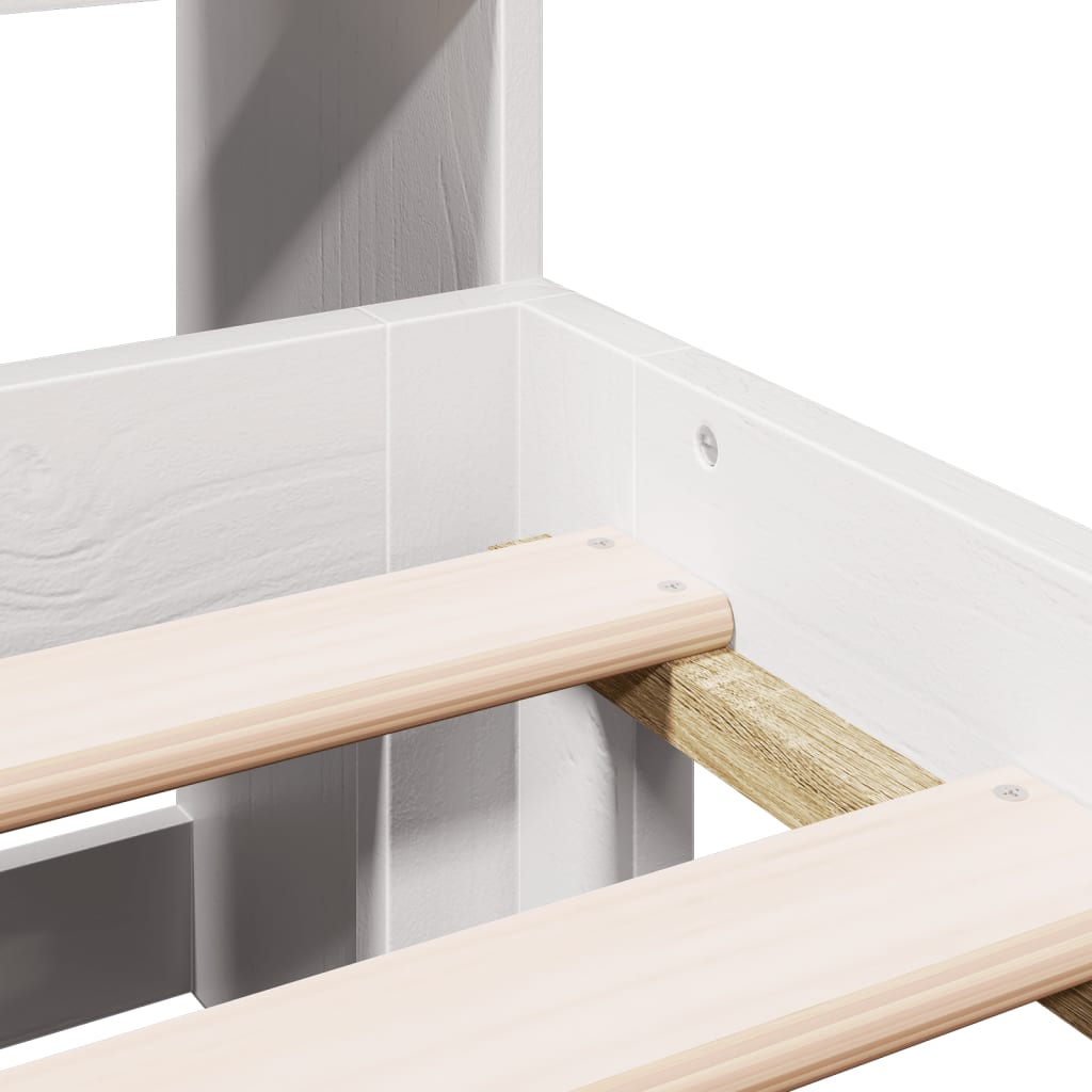 vidaXL Bookcase Bed without Mattress White 140x190cm Solid Wood Pine