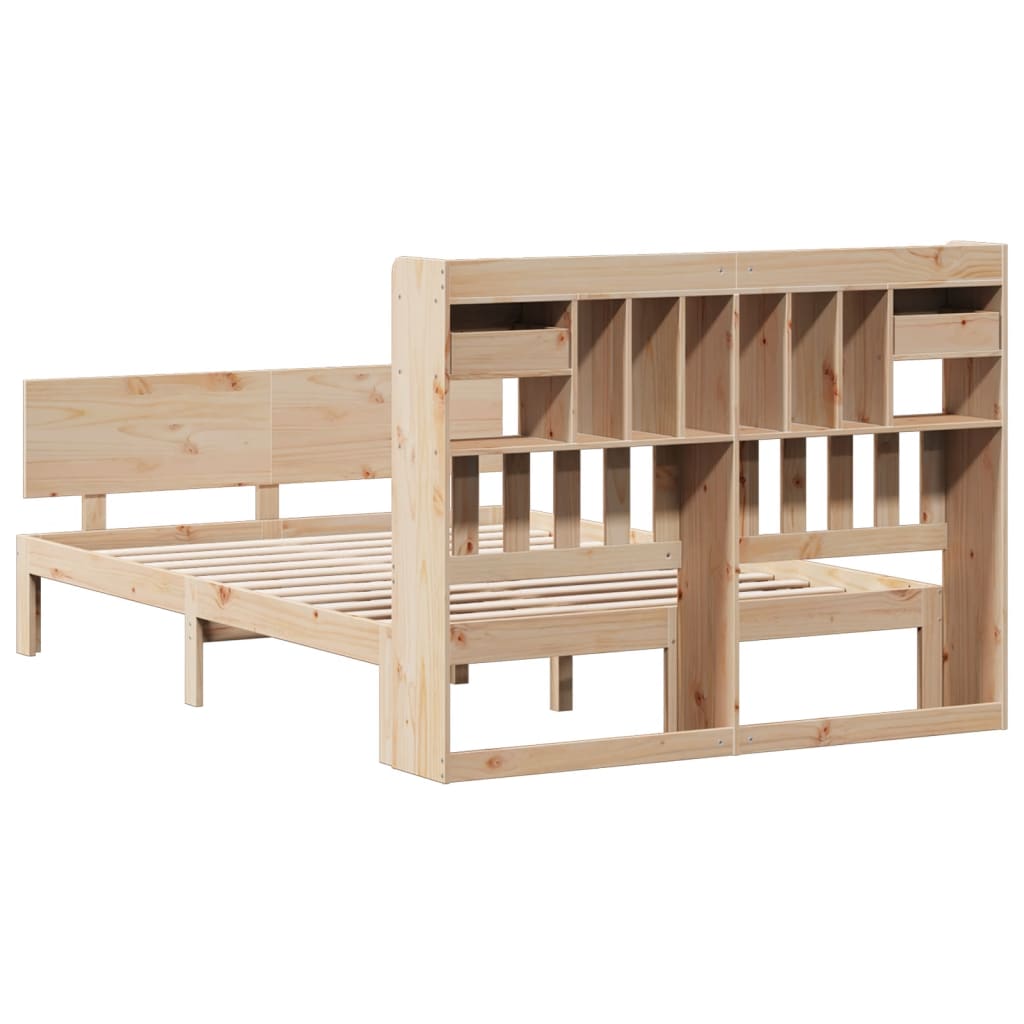 vidaXL Bookcase Bed without Mattress 140x200cm Solid Wood Pine