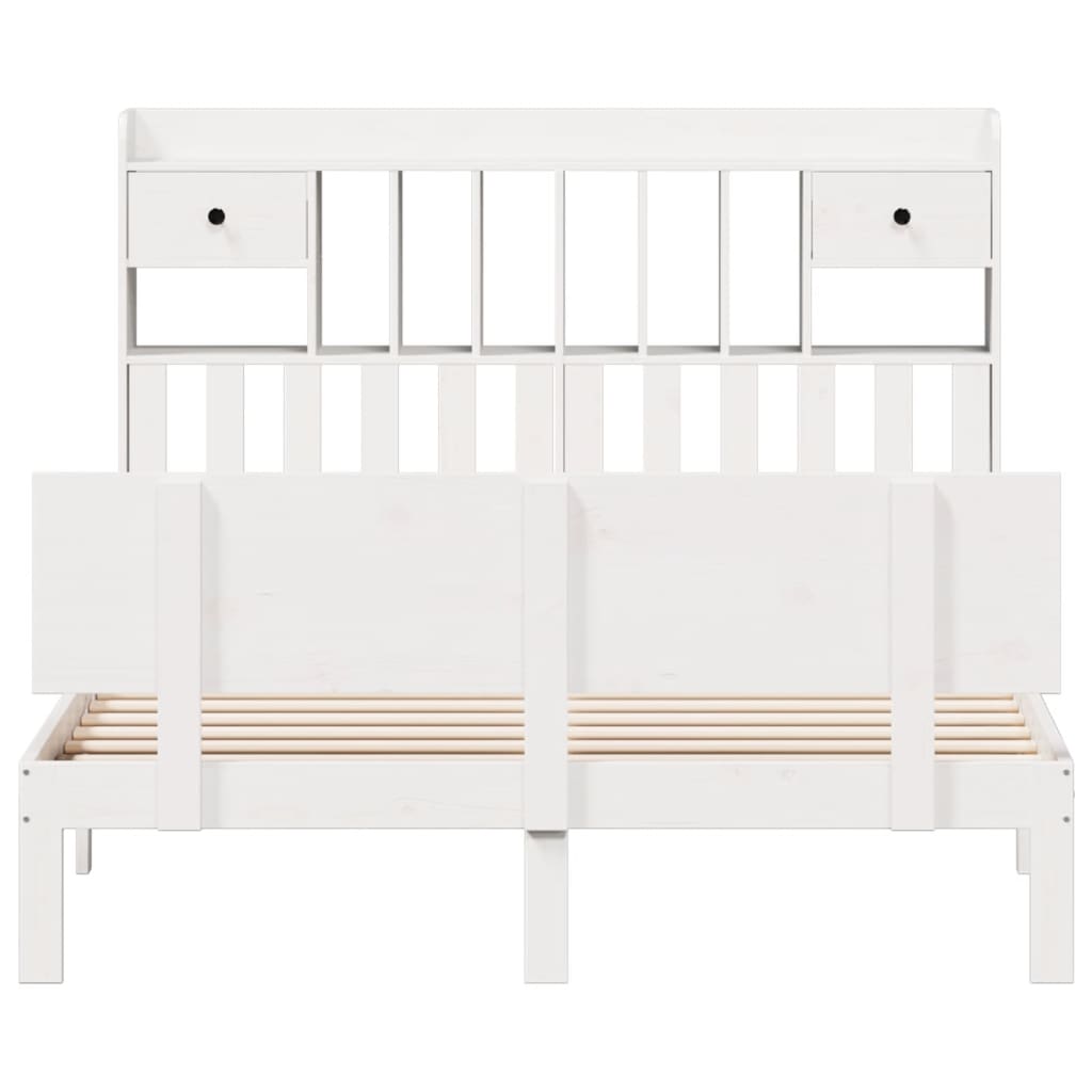 vidaXL Bookcase Bed without Mattress White 160x200cm Solid Wood Pine