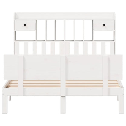 vidaXL Bookcase Bed without Mattress White 160x200cm Solid Wood Pine