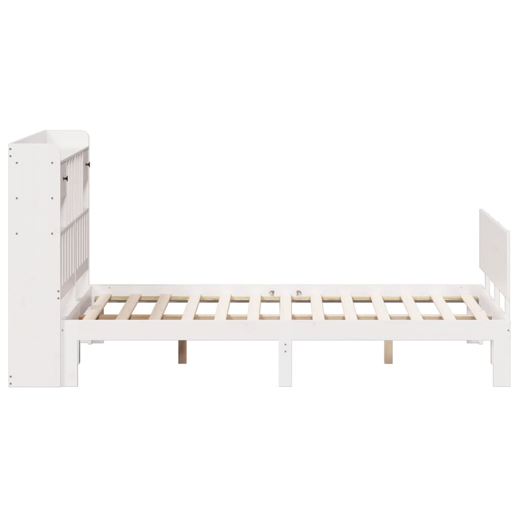 vidaXL Bookcase Bed without Mattress White 160x200cm Solid Wood Pine