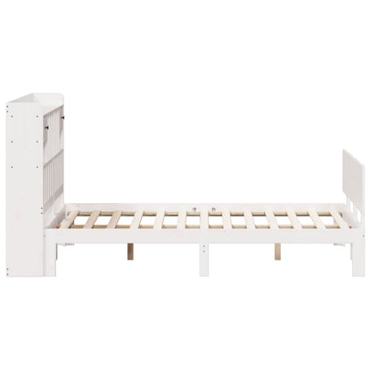 vidaXL Bookcase Bed without Mattress White 160x200cm Solid Wood Pine