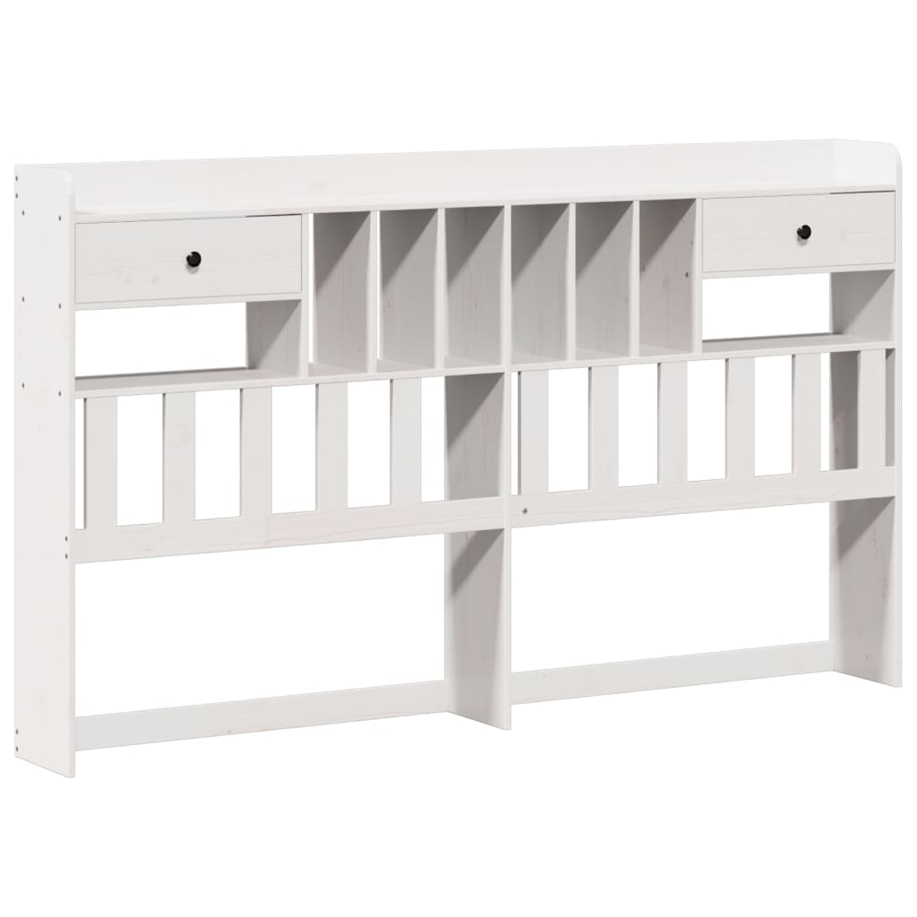 vidaXL Bookcase Bed without Mattress White 180x200 cm Super King Solid Wood Pine