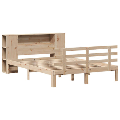 vidaXL Bookcase Bed without Mattress 135x190 cm Double Solid Wood Pine