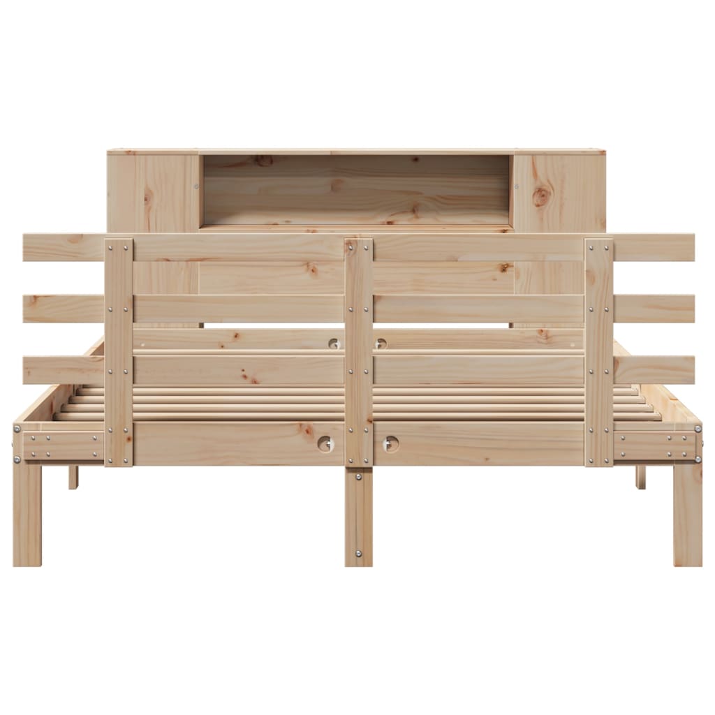 vidaXL Bookcase Bed without Mattress 135x190 cm Double Solid Wood Pine