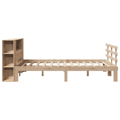 vidaXL Bookcase Bed without Mattress 135x190 cm Double Solid Wood Pine