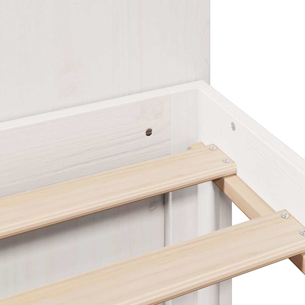 vidaXL Bookcase Bed without Mattress White 135x190 cm Double Solid Wood Pine