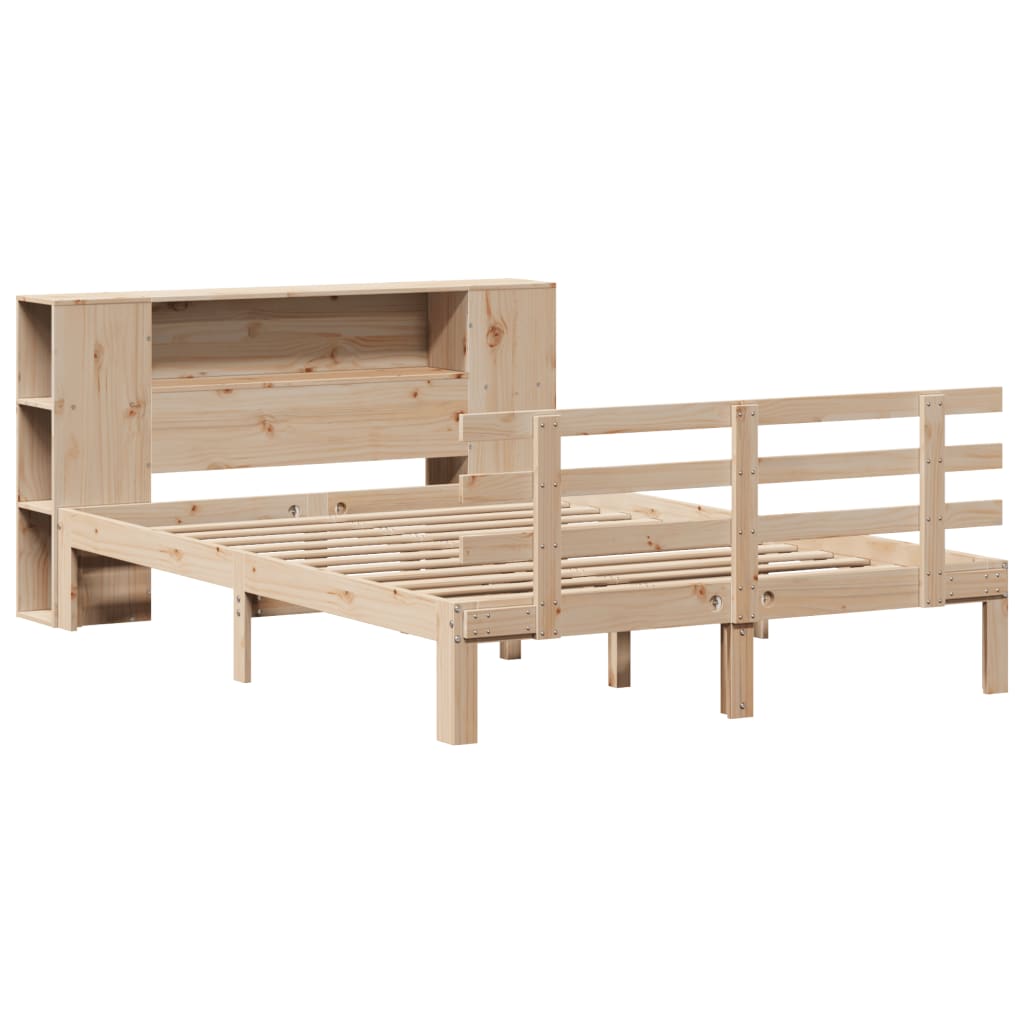 vidaXL Bookcase Bed without Mattress 160x200cm Solid Wood Pine