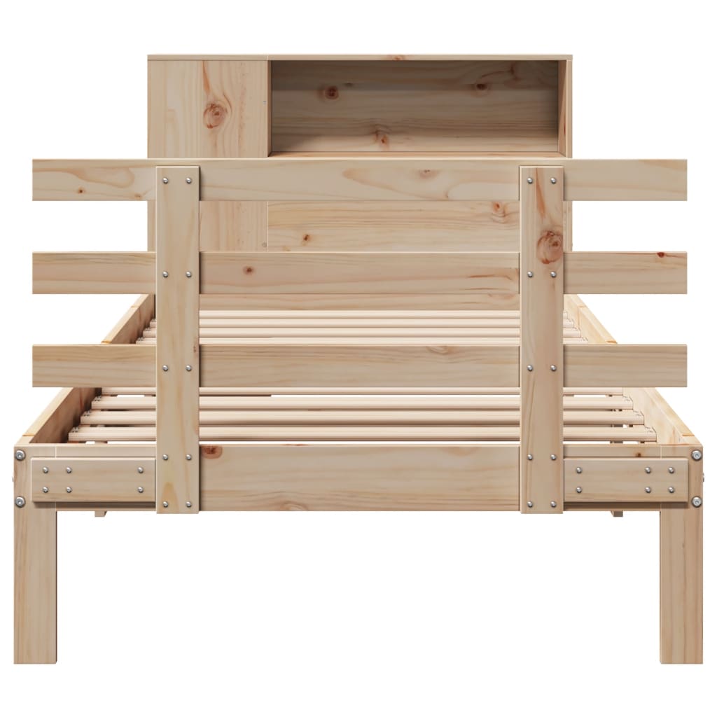vidaXL Bookcase Bed without Mattress 75x190 cm Small Single Solid Wood Pine