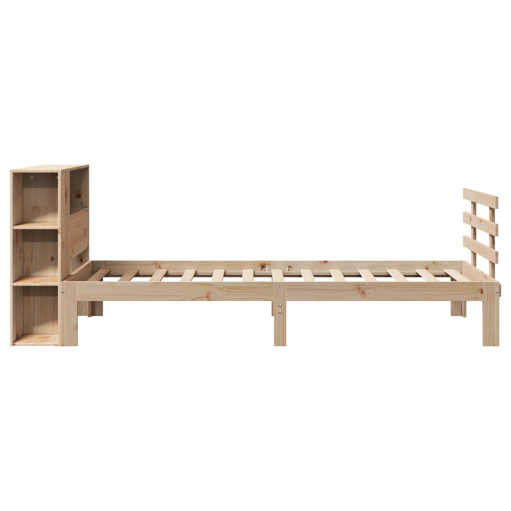 vidaXL Bookcase Bed without Mattress 75x190 cm Small Single Solid Wood Pine