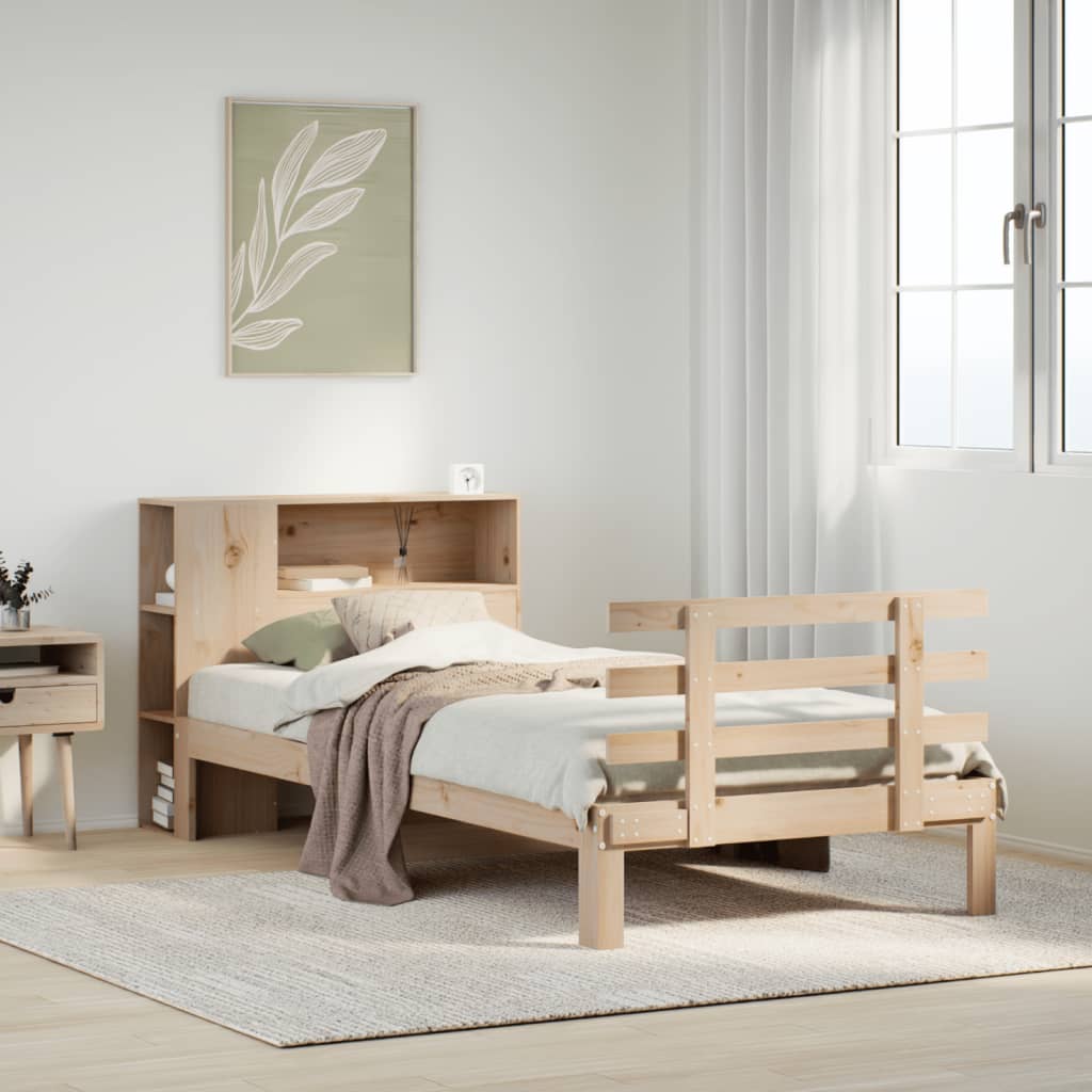 vidaXL Bookcase Bed without Mattress 75x190 cm Small Single Solid Wood Pine