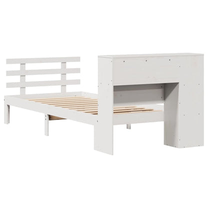 vidaXL Bookcase Bed without Mattress White 75x190 cm Small Single Solid Wood Pine