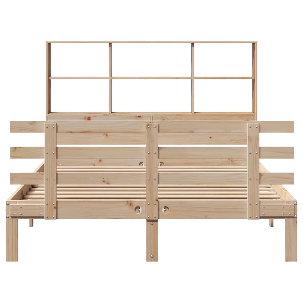vidaXL Bookcase Bed without Mattress 150x200 cm King Size Solid Wood Pine