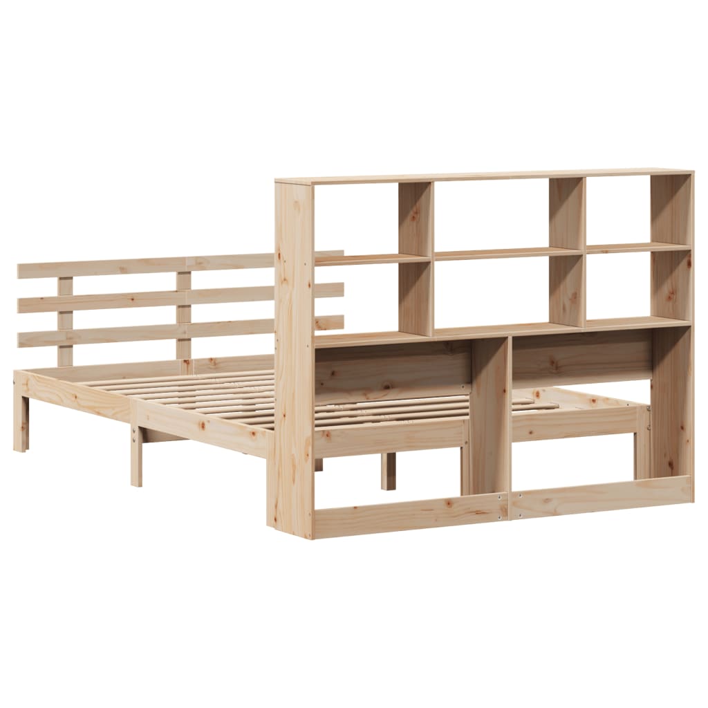 vidaXL Bookcase Bed without Mattress 150x200 cm King Size Solid Wood Pine