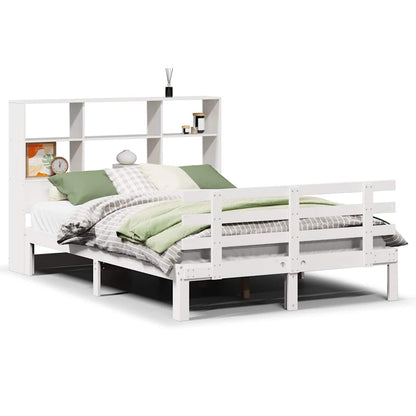 vidaXL Bookcase Bed without Mattress White 160x200cm Solid Wood Pine