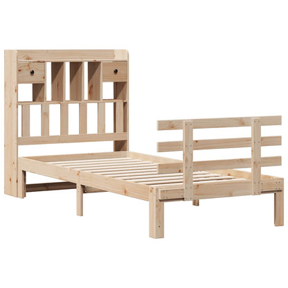 vidaXL Bookcase Bed without Mattress 75x190 cm Small Single Solid Wood Pine