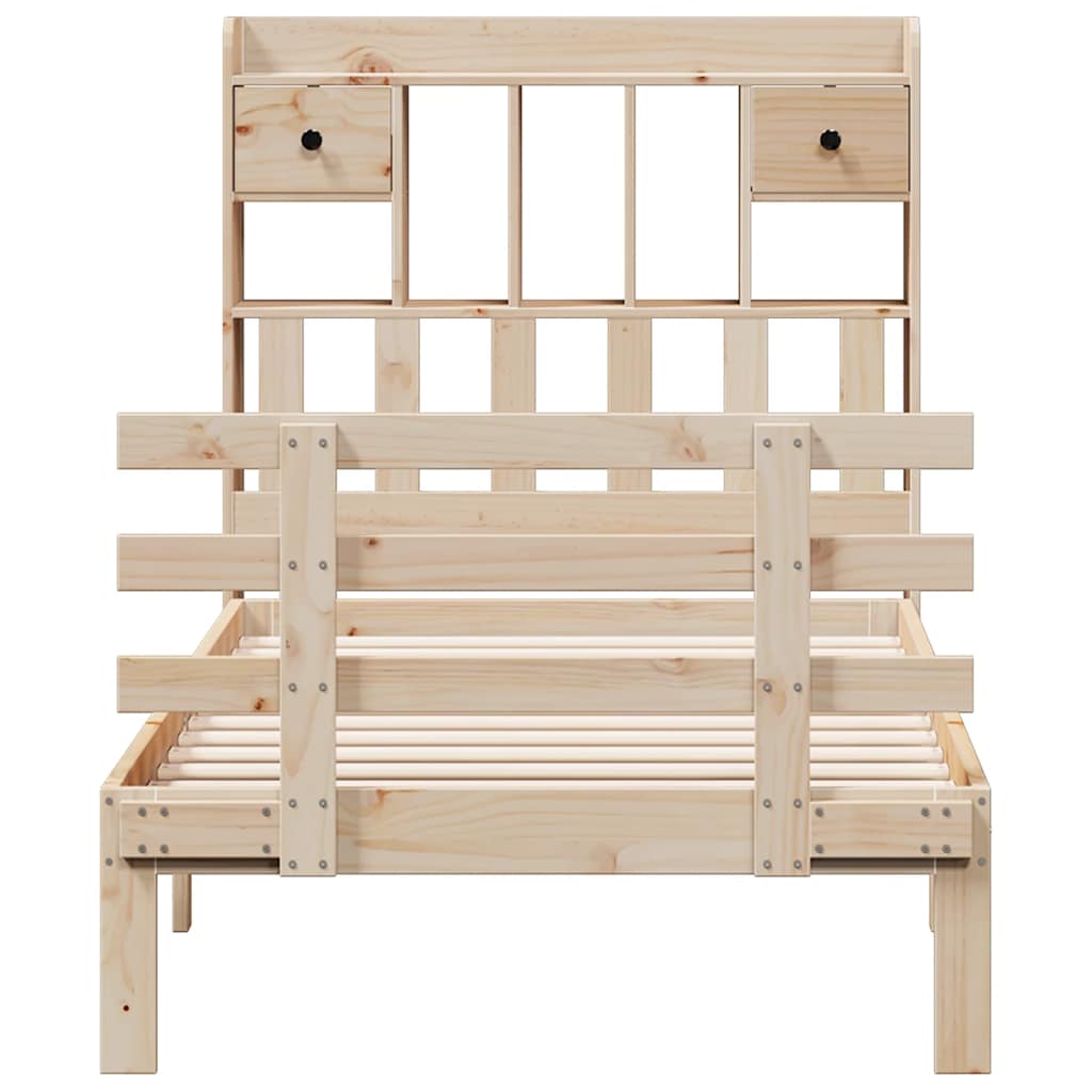 vidaXL Bookcase Bed without Mattress 75x190 cm Small Single Solid Wood Pine