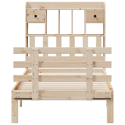 vidaXL Bookcase Bed without Mattress 75x190 cm Small Single Solid Wood Pine