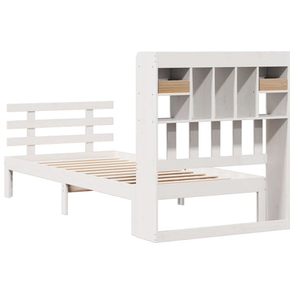 vidaXL Bookcase Bed without Mattress White 90x190 cm Single Solid Wood Pine