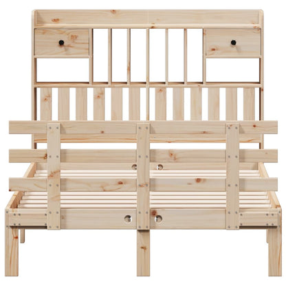 vidaXL Bookcase Bed without Mattress 135x190 cm Double Solid Wood Pine