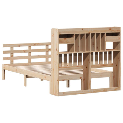 vidaXL Bookcase Bed without Mattress 135x190 cm Double Solid Wood Pine