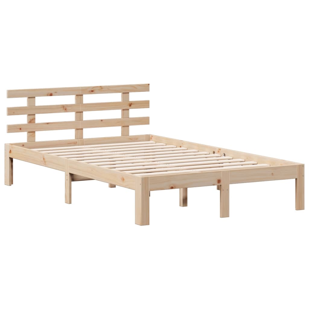vidaXL Bookcase Bed without Mattress 135x190 cm Double Solid Wood Pine