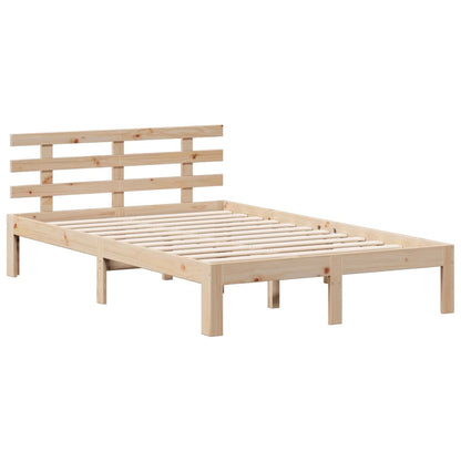 vidaXL Bookcase Bed without Mattress 135x190 cm Double Solid Wood Pine