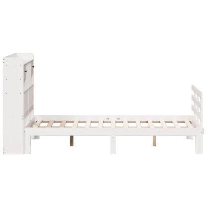 vidaXL Bookcase Bed without Mattress White 135x190 cm Double Solid Wood Pine