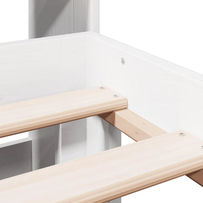 vidaXL Bookcase Bed without Mattress White 135x190 cm Double Solid Wood Pine