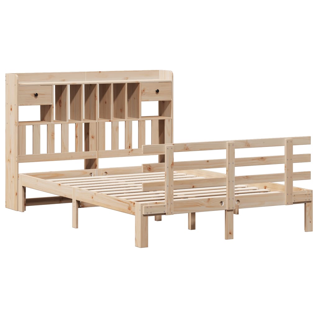 vidaXL Bookcase Bed without Mattress 140x190 cm Solid Wood Pine