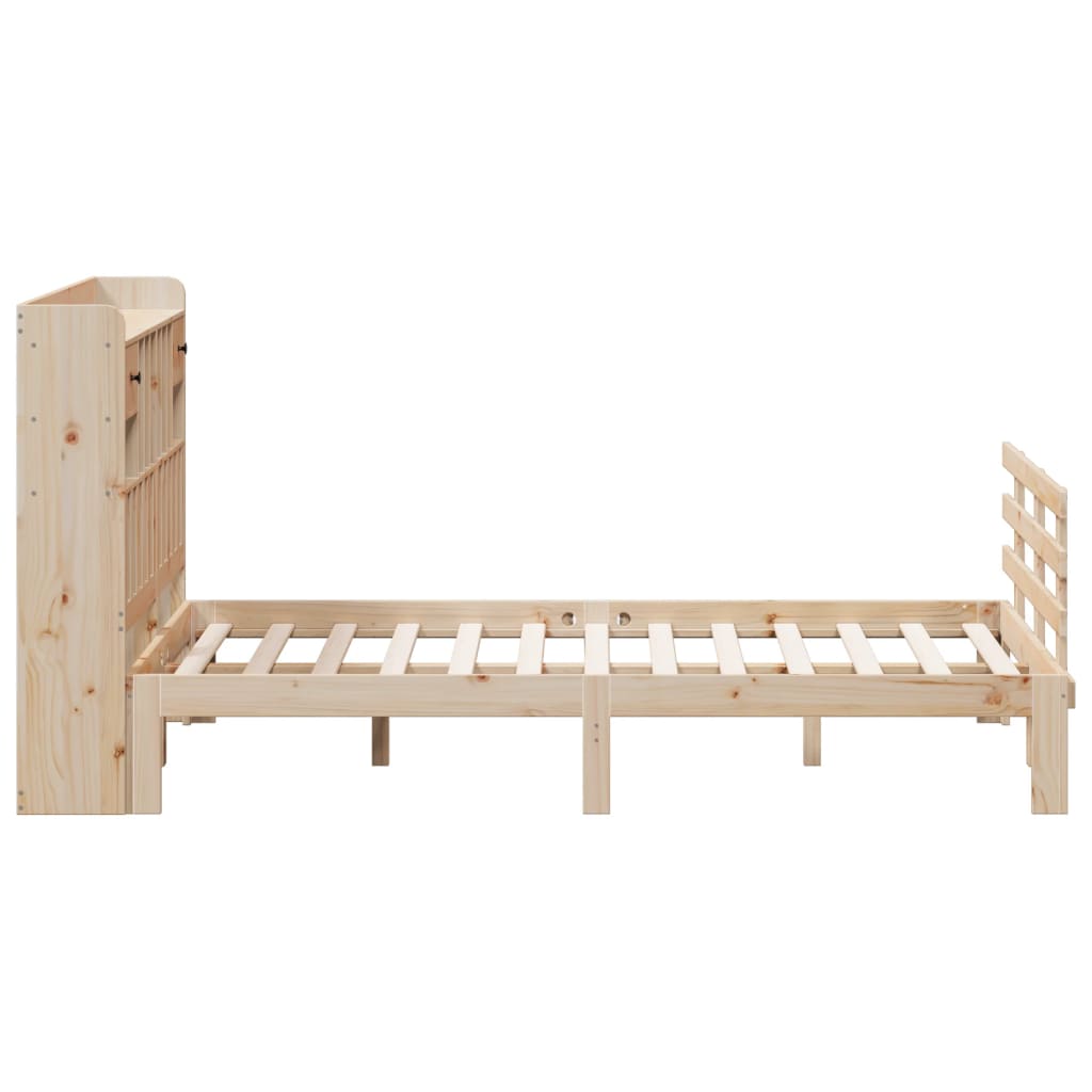 vidaXL Bookcase Bed without Mattress 140x190 cm Solid Wood Pine