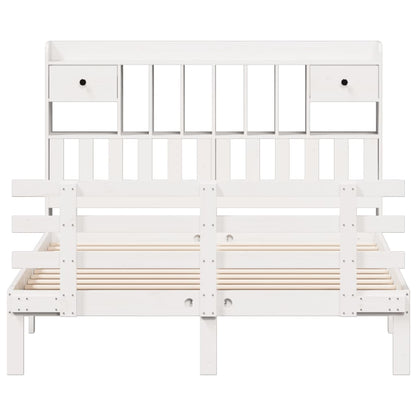 vidaXL Bookcase Bed without Mattress White 140x190 cm Solid Wood Pine