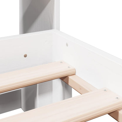 vidaXL Bookcase Bed without Mattress White 140x190 cm Solid Wood Pine