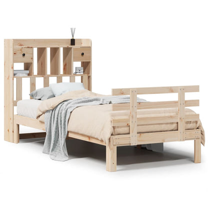 vidaXL Bookcase Bed without Mattress 90x200cm Solid Wood Pine