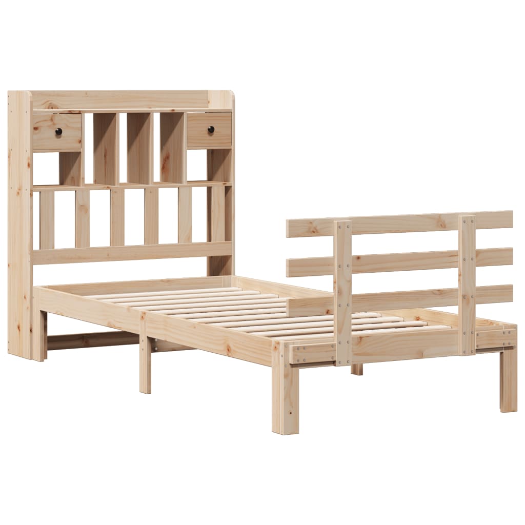 vidaXL Bookcase Bed without Mattress 90x200cm Solid Wood Pine