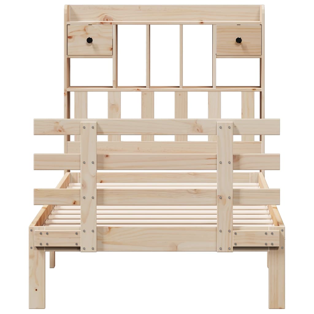 vidaXL Bookcase Bed without Mattress 90x200cm Solid Wood Pine