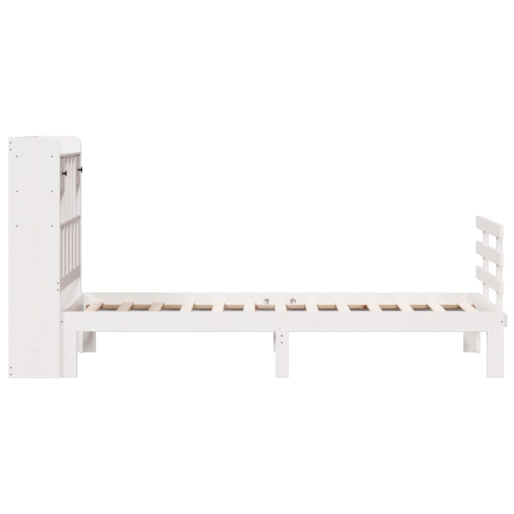 vidaXL Bookcase Bed without Mattress White 90x200cm Solid Wood Pine
